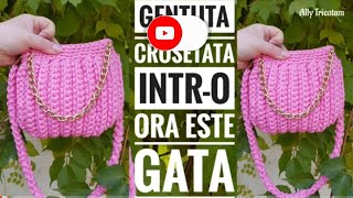 Gentuta crosetata din benzi textile Crochet bag tutorial [upl. by Leonor178]