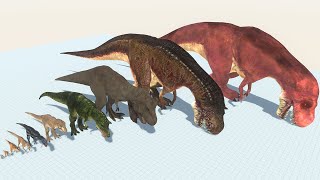 ALL TREX of Evolution VS All Dinosaurs Giant Tyrannosaur vs Triceratops [upl. by Liew]