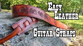 Making a simple leather guitar strap [upl. by Adilem]