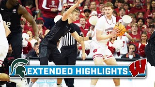 Michigan State at Wisconsin  Extended Highlights  Big Ten Mens Basketball  Jan 26 2024 [upl. by Tigram17]