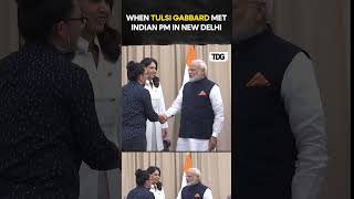 watch  When Tulsi Gabbard met Indian PM Modi in New York viralvideo trending [upl. by Inohs103]