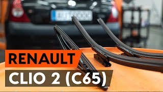 Cum se înlocuiesc stergatoare parbriz  lamela stergator pe RENAULT CLIO 2 C65 TUTORIAL AUTODOC [upl. by Anaz]