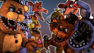 SFM FNaF Withereds vs UnWithereds full fight [upl. by Hanako]