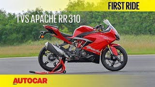 TVS Apache RR 310  First Ride  Autocar India [upl. by Wilow419]