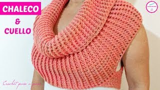 CÓMO TEJER CHALECO CROCHET Y CUELLO [upl. by Rashidi455]