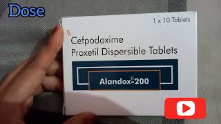 Cefpodoxime proxetil Dispersible TabletsAlandox200Highly Bacterial Infection Medicine in hindi [upl. by Yngad]