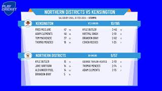 SACA Premier Cricket  West End Mens 2nd Grade  Round 11  Northern Districts v Kensington  Day 1 [upl. by Bakemeier242]