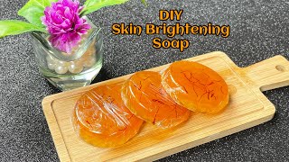 Homemade Skin Brightening Soap  Homemade Saffron Facial Soap  DIY Facial Soap for All Skin Types [upl. by Hatokad]