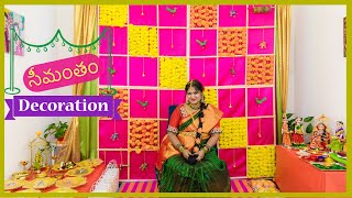 My Seemantham Decor Event Style traditional backdrop decoration Babyshower DecorTelugu Vlogs USA [upl. by Beichner]