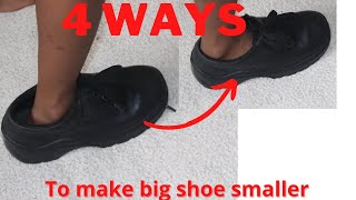 4 WAYS TO MAKE BIG SHOES FIT SMALLER  fit any oversized shoes [upl. by Epuladaug586]