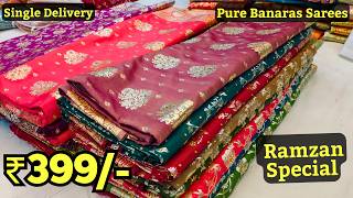 Charminar Pure Banarasi Sarees Single Piece Delivery Work Sarees Wedding Dresses Hyderabad [upl. by Yeca]