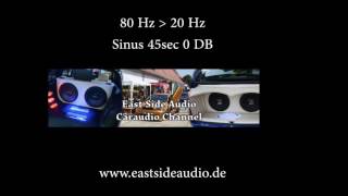 80 Hz to 20 Hz 45sec Sinus Ton Wave 0DB für Hifi Audio Test Sweep [upl. by Lramaj442]