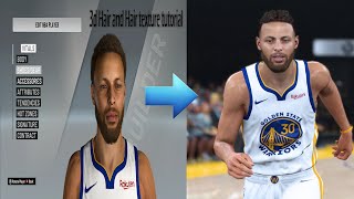 HOW TO ADD 3D HAIR AND TEXTURE TO A CYBERFACE NBA 2K [upl. by Nitsrek]