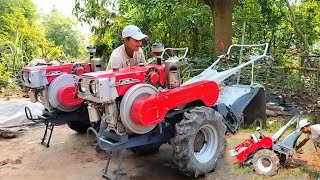 My Power Tiller Going To Tilling In Red Soil  Vegetables Field Preparation For Rainy Season [upl. by Igiul107]