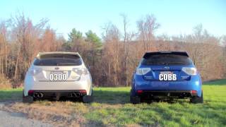 COBB Vs Invidia Q300 Turboback 2011 WRX [upl. by Mazurek]