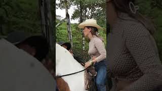 stylish woman horse rider and beautiful pintabian horse at cabalgata colonia carvajal [upl. by Aenet]