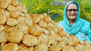 POORI  King Of Poori Recipe  Wheat Poori Recipe Cooking in Village  Crispy Fluffy Puri Recipe [upl. by Neleag]