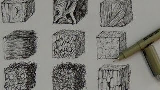 Pen and Ink Drawing Tutorials  How to create realistic textures [upl. by Darill236]