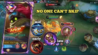 NO ONE CANT SKIP TO MY BARATS NEW BUILD COMBO IS BROKEN  MLBB 🦖 [upl. by Ecnarual608]