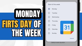 How to Change Calendar First Day of the Week Google Calendar [upl. by Iborian864]