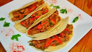 Fajitas receta fácil rapiditas de carne tacos [upl. by Ahsinra]