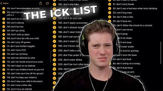 The ICK List Is Destroying Dating [upl. by Krenek]