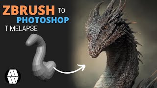 ZBrush to Photoshop Timelapse  Dragon Concept [upl. by Jereme]