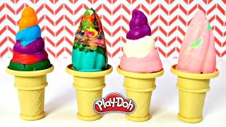 Helados de Colores Plastilina Play Doh  Rainbow Ice Cream Cones Mundo de Juguetes [upl. by Baun]