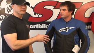 Alpinestars INDY Leather Jacket Review from SportbikeTrackGearcom [upl. by Ikoek]