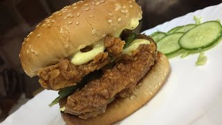 KFC Zinger Burger 🍔 vs THE ULTIMATE COPYCAT RECIPE [upl. by Sordnaxela]