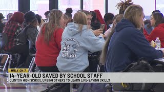 Clinton High School staff save students life after going into cardiac arrest [upl. by Leahcim152]