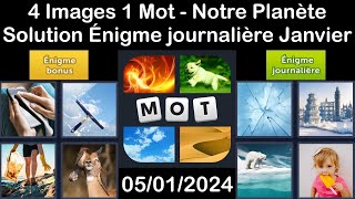 4 Images 1 Mot  Notre Planète  05012024  Solution Énigme Journalière  Janvier 2024 [upl. by Pigeon]