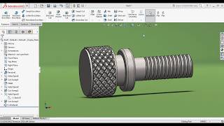 SolidWorks Tutorial  How to Make Knurling Screw [upl. by Nolaj]