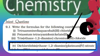 Dichloridobisethane1 2diamineplatinumV nitrate write IUPAC Coordination compound NCERT [upl. by Ahsitneuq]