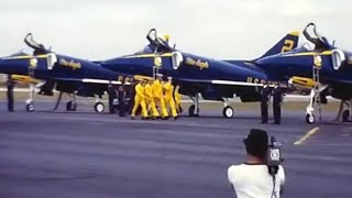 US Navy Blue Angels Air Show Charleston SC 1982 Flying Their Douglas A4F Skyhawk II Jets Oshkosh [upl. by Norina]