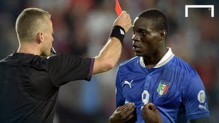 Balotelli sent off  2 yellow cards in 4 minutes [upl. by Orimlede365]