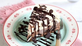 No churn ICE CREAM CAKE recipe  Cách làm BÁNH KEM LẠNH vị Chocolate amp Rum nho [upl. by Enyallij195]