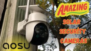 AOSU Security Cameras Outdoor Wireless  SolarPowered Home Security Camera [upl. by Vernice869]