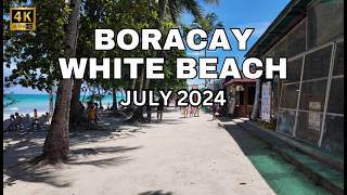 4K WHITE BEACH BORACAY FULL WALKING TOUR  July 2024  Full Tour from Stations 3 to 1 [upl. by Wynny]