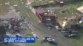 Multiple dead in Texas Oklahoma Arkansas Kentucky after severe weather roars across South [upl. by Orford]