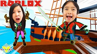 Ryan is a PIRATE in ROBLOX Lets Play Roblox Pilfering Pirates with Ryans Mommy [upl. by Sheeb]