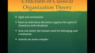 Overview of Classical and Neoclassical Organization Theory [upl. by Ellerd]