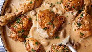 Chicken Fricassee  quick French Chicken Stew [upl. by Saffier355]