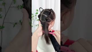 Sweet and cute cat ear hairstyle daily haircuts childrens hair ears hairstyle [upl. by Airekal]