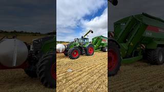 FENDT 728 Vario Bergmann Chaser Bin CLAAS 8900 Lexion Combine Harvester on Barley [upl. by Airol]