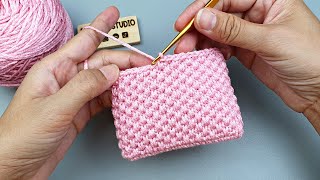 How to Crochet Coin Purse  Free Crochet Purse Patterns  Crochet Mini Bag  Vivi Berry DIY [upl. by Arorua]