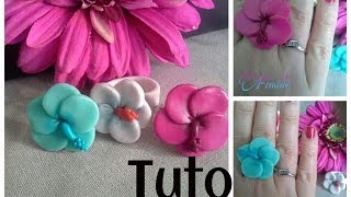 tuto fimo fleur polymer clay flower [upl. by Canada]