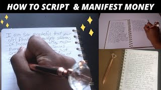 HOW TO SCRIPT MONEY MANIFESTATION JOURNALING  EXAMPLES [upl. by Rankin318]