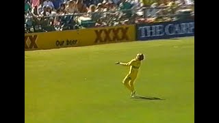 One of the great outfield catches Dean Jones classic catch off Saeed Anwar ODI Gabba 198990 [upl. by Airun]