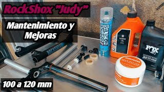 Rockshox Judy Silver TK  Aumento de RECORRIDO100120mm  Mantenimiento y Mejoras🔧🛠️ [upl. by Lissy]